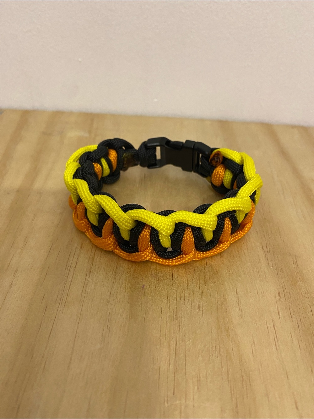 Handmade Paracord Bracelet - Yellow, Orange & Black